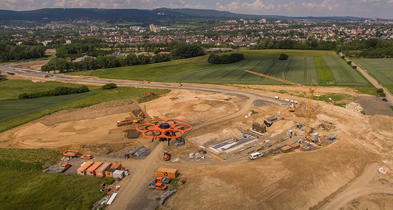 Vermessungs-UAV Aibot X6: Mapping einer Baustelle